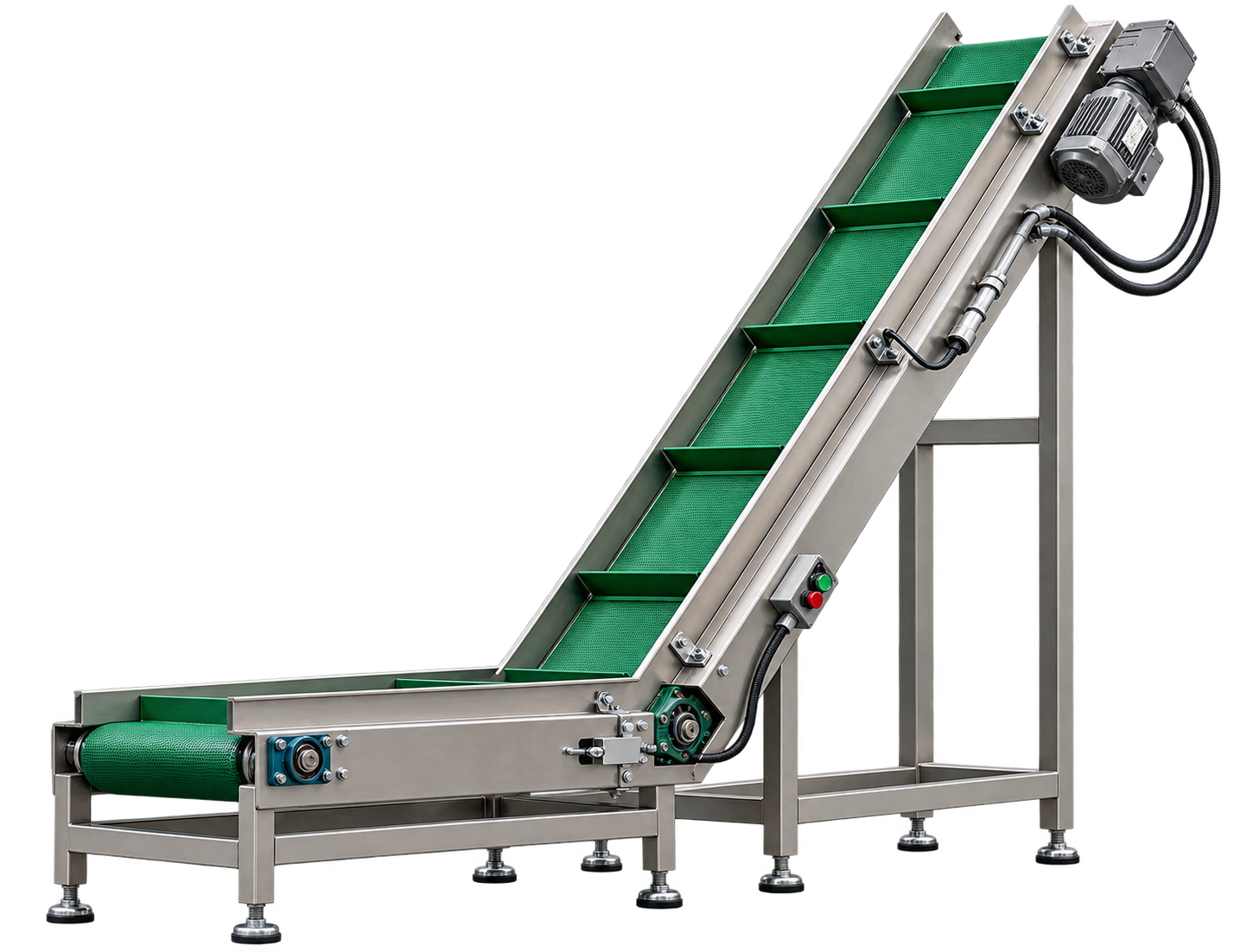 Custom L-Type Inclined Cleated Belt Conveyor